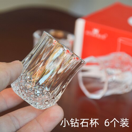 Lead-free crystal glass mini one or two white wine glasses, strong wine glasses, small wine glasses, 50 ml one-cup.: cup A  6pcs