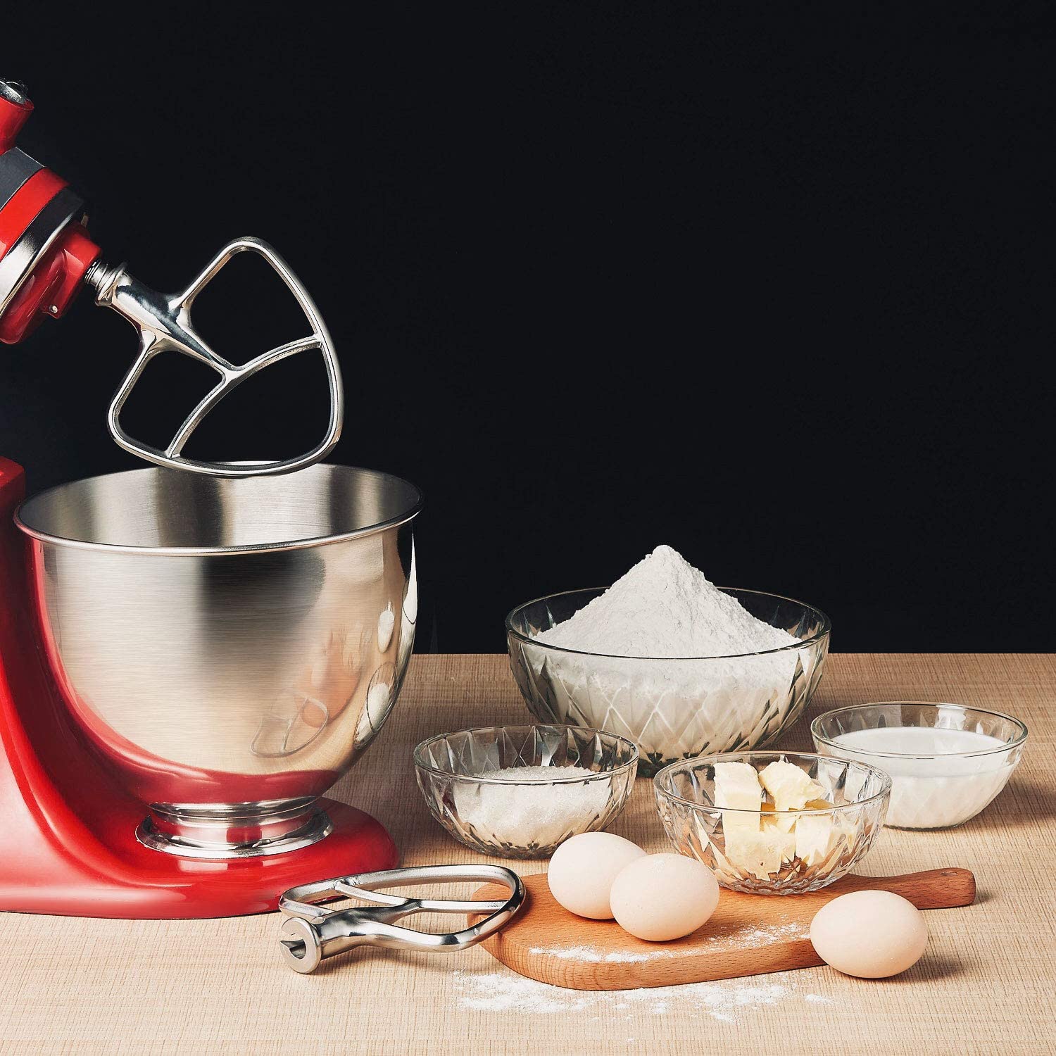 Polished Stainless Steel Flat Beater for KitchenAid 5Q Tilt-Head Stand Mixers, Mixing Parts Attachments Dishwasher