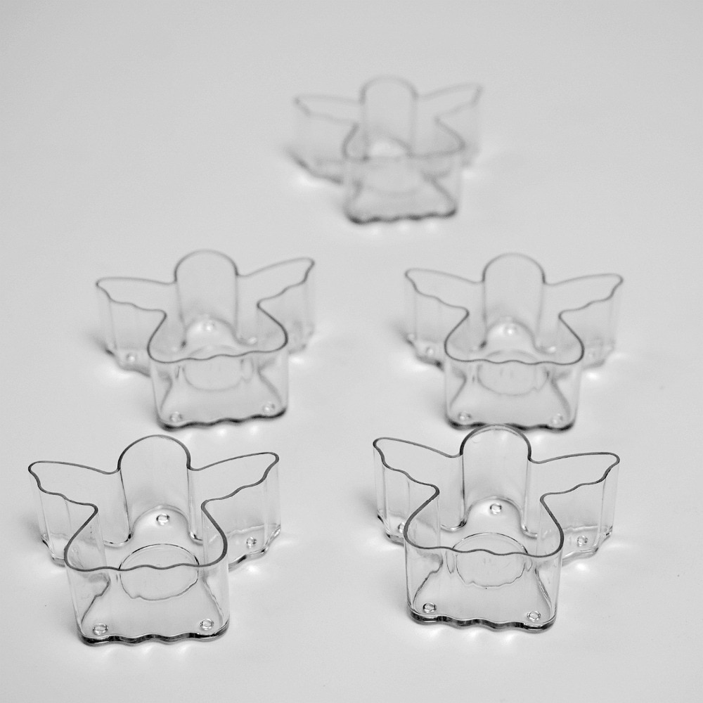 Bougeoirs en plastique en forme d'ange | Haute transparence et ignifuge pour bougies de , bougeoirs de 10pièces
