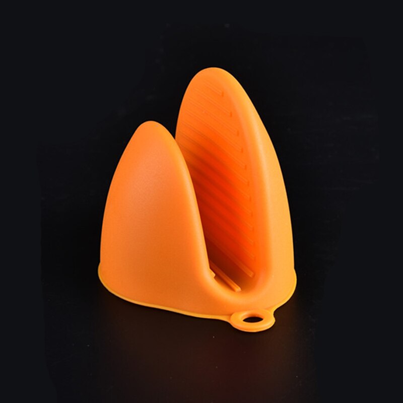 1Pcs Silicone Hittebestendige Handschoen Grip Oven Pot Koken Mitt Protector Houder Grip: orange