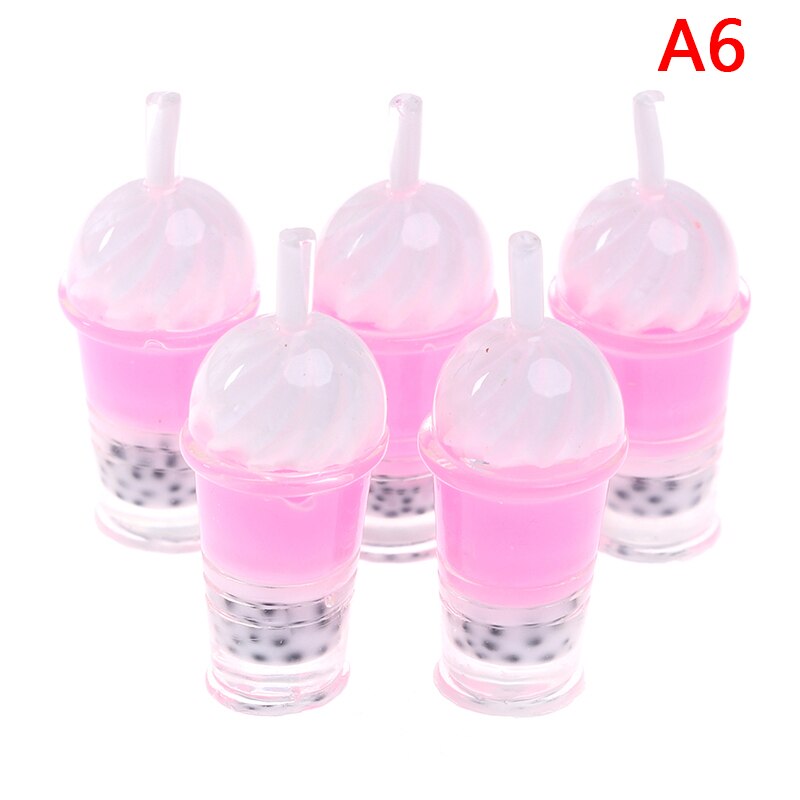 5pcs 1/12 miniatura Dollhouse Bubble Tea modello bevande accessori per giocattoli per alimenti per bambole: 6