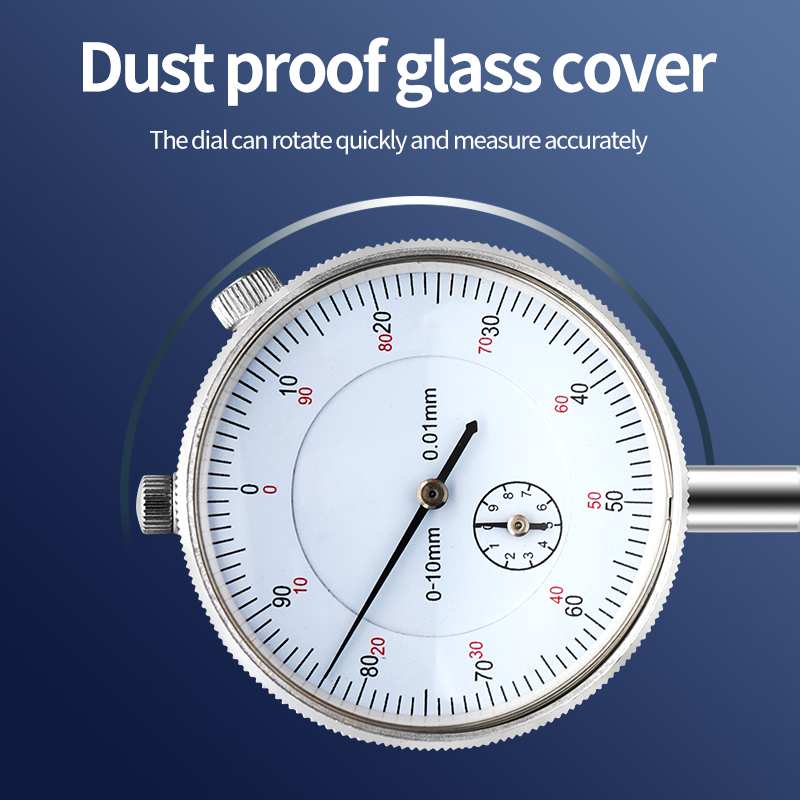 Dial Indicator Gauge 0-10mm Meter Precise 0.01 Resolution Concentricity Test