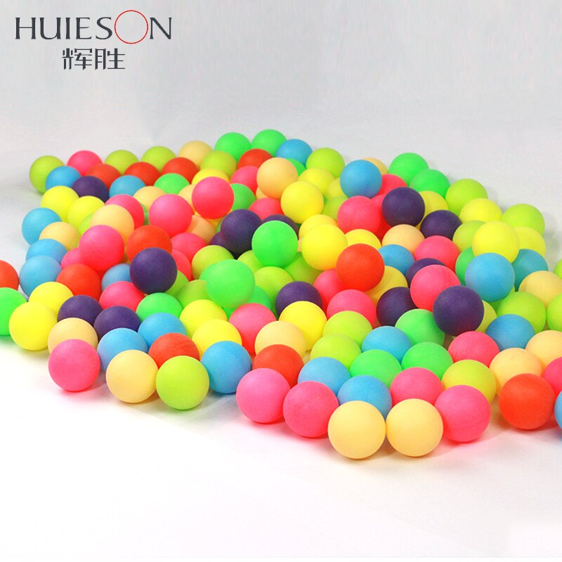 Huieson 100 st/pack färgade pingisbollar 40mm 2.4g underhållningsbordtennisbollar blandade färger för spel och reklam