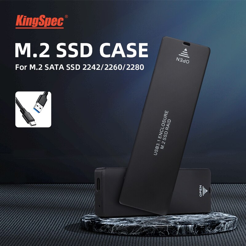 KingSpec M.2 NGFF (segnale SATA) 22*42 22*80 SSD a USB 3.0 Caddy contenitore HDD esterno adattatore per disco rigido HD adatto per presa chiave B M