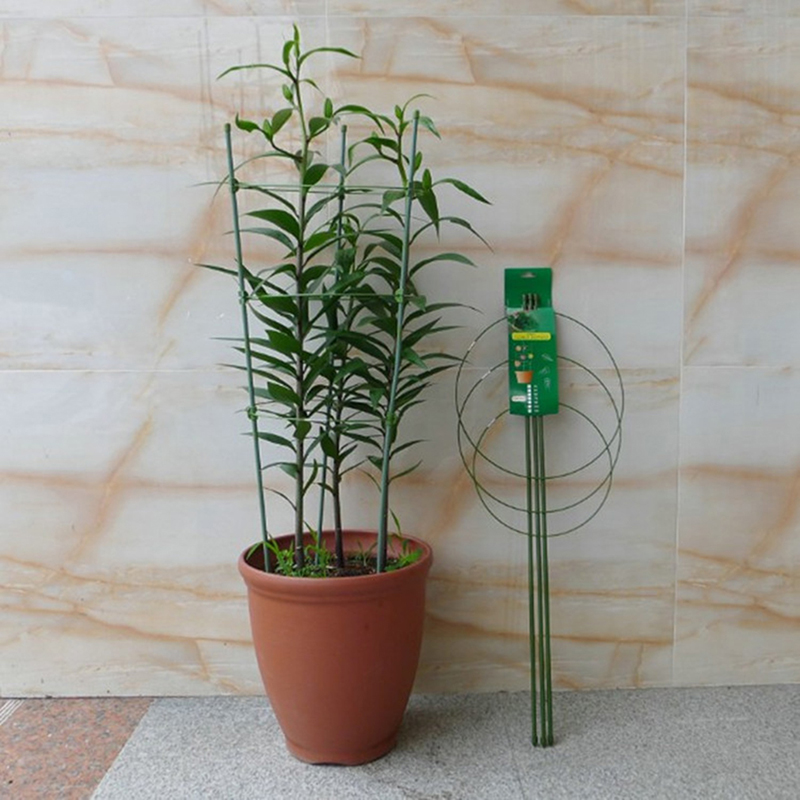 Support de vigne grimpante de 45cm, cadre de Support en pot pour plantes, en acier revêtu de plastique, pour fleurs et légumes, Support en treillis décoratif, 1 pièce