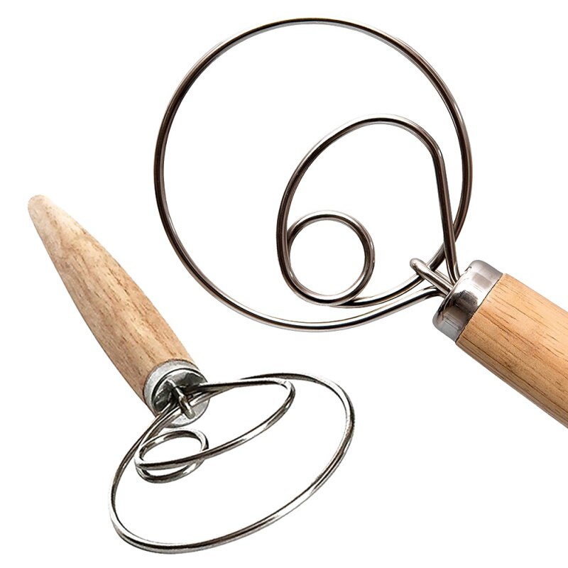 13 Inch Handle Flour Coil Mixer Kitchen Baking Tools Beater Flour Mixing Stick Stainless Steel Kitchen Tool 1