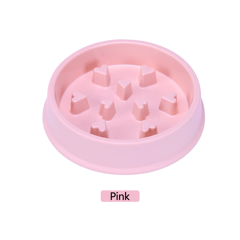 Portable Pet Dog Feeding Food Bowls Puppy Slow Down Eating Feeder Dish Bowl Prevent Obesity Pet Cats Dogs Supplies: Pink-02