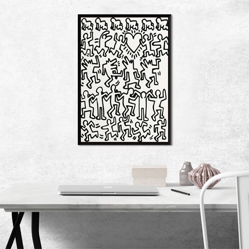 Caso chave keith haring pintura em tela arte da parede impressão cartaz imagem decorativa sala de estar decoração casa