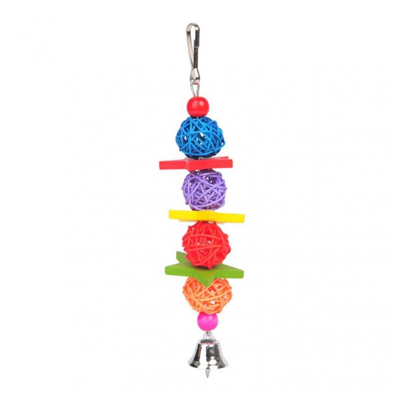 Parrot Toys Hanging Cage Bird Toy Rattan Beads Bel... – Grandado