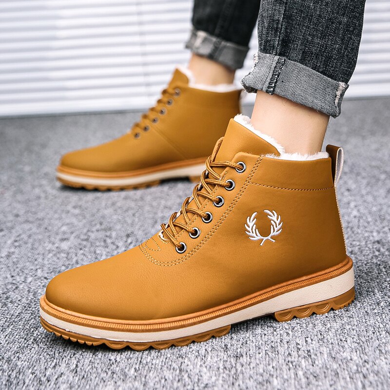 Schoenen Hombre Botas Heren Mode Lederen Winter Mannen Voor Lente Laarzen Lange Westerse Sneeuw Tenis Ademend Boty Casual Bona Werk de