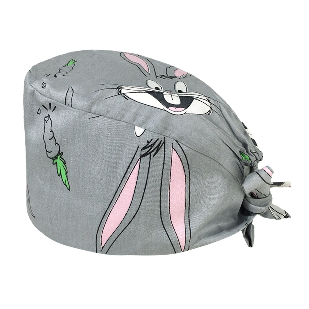 Cartoon dierenpatroon unisex matte petten laboratorium dierenwinkel werk verpleegkundige petten dokter en verpleegster katoenen chirurgische petten: 12071