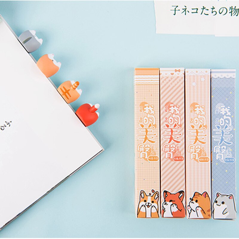 Dejlig tegneserie kawaii hund kat hamster ræv numse røv bogmærker nyhed bog læse emne til børn børn papirvarer