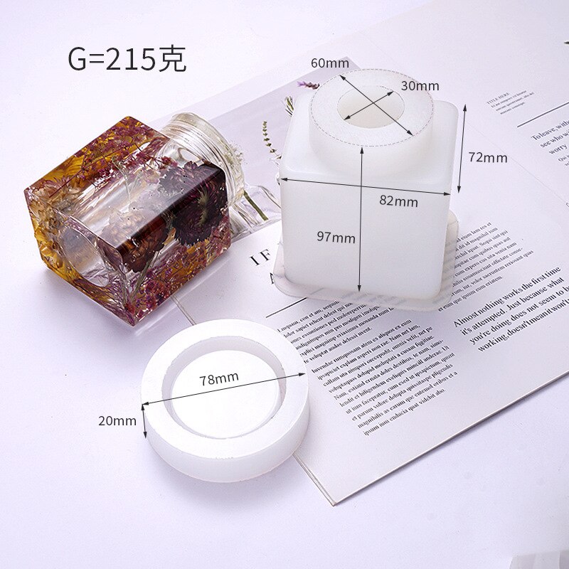 3D Bottle Silicone Mold (Hollow Inside) Trinket Box Making Resin Storage Supplies Silicone Molds for Resin Art Home Deco Mold: 1