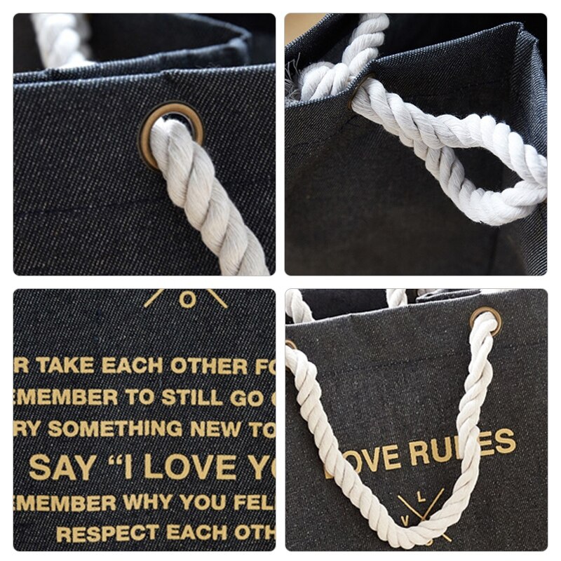 Dirty Clothes Storage Basket Bathroom Laundry Hamper Foldable Toy Storage Bag Cotton Linen Laundry Basket Clothes Organizer