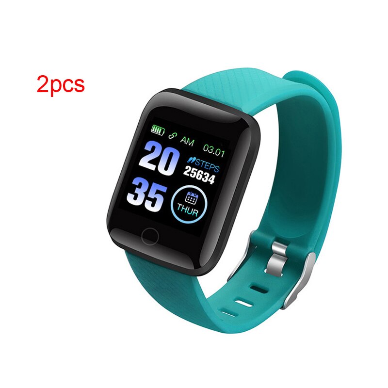 Original MoreFit 116 Plus Smart Watches Sport Smart Watch Wristband Heart Rate Monitor D13 Smartwatch VS Y68 D20 Smartwatches: 2pcs green