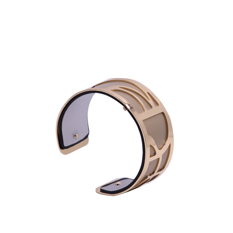 Slakkenhuis Manchet Armbanden Armband met Goud Kleur Manchette Armband Femme Acier Omkeerbare Lederen Georgette Armband Sieraden: WZ0085