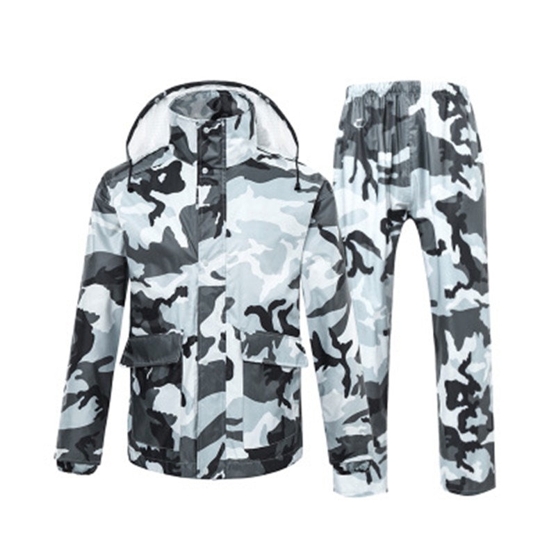 Uigennemtrængelig polyester voksen regnfrakke camouflage mænd kvinder regnfrakke universal udendørs vandtæt fiskeri regntøj regnjakke