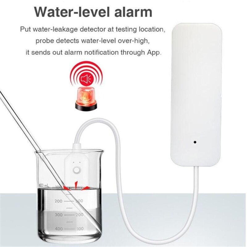Wifi Water Lekkage Alarm Onafhankelijke Wifi Waterlek Sensor Detector Flood Alert Overloop Alarmsysteem Tuya Sma