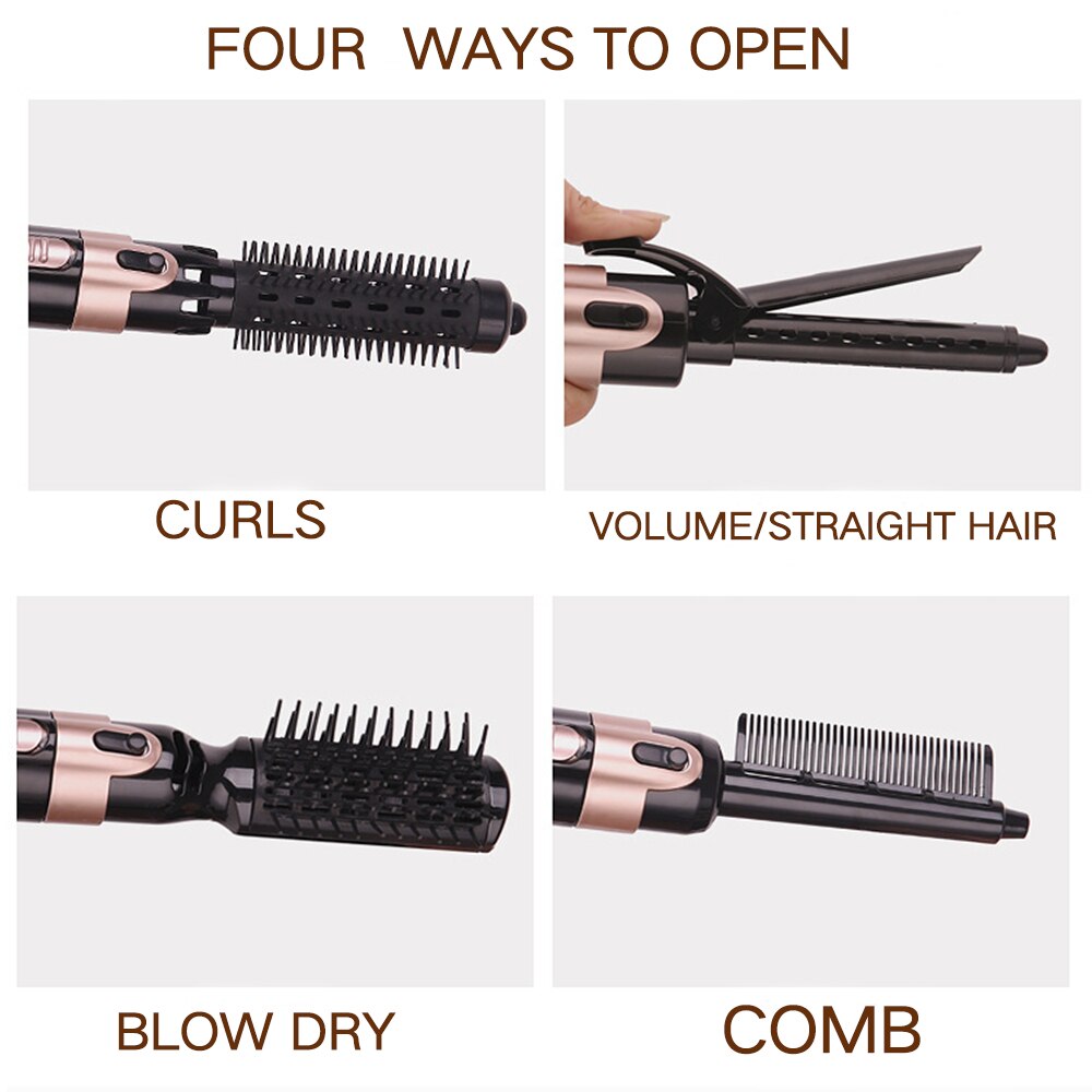 4 IN 1 Hair Curlers Straightener Automatic Dryer Brush Hair Curler Hairstyle Curling Iron Big Wave Curler Krultang