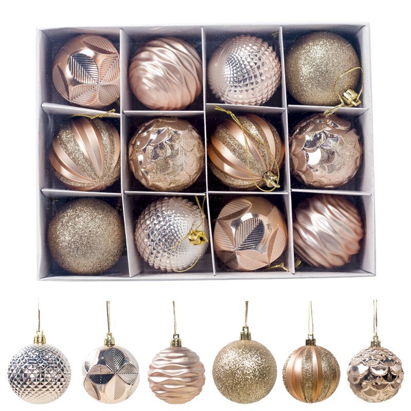 6/8cm PVC Christmas Tree Ball Ornament Ball Hanging Pendants Decor Party Supply: C