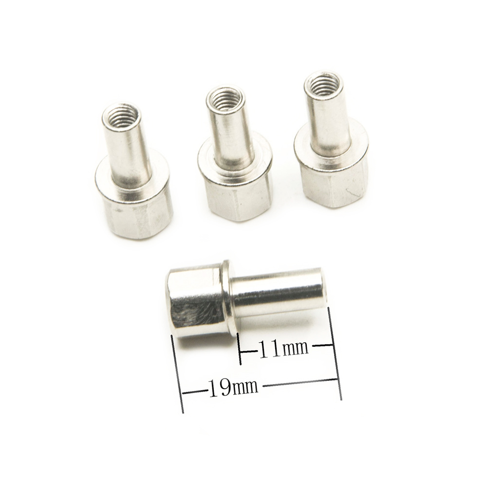 Yeahrun 4 Stks/set Metalen Moeren Voor 1/10 Rc Auto 12Mm Wiel Hub Hex Drive Adapter Extension 15Mm/20Mm/25Mm