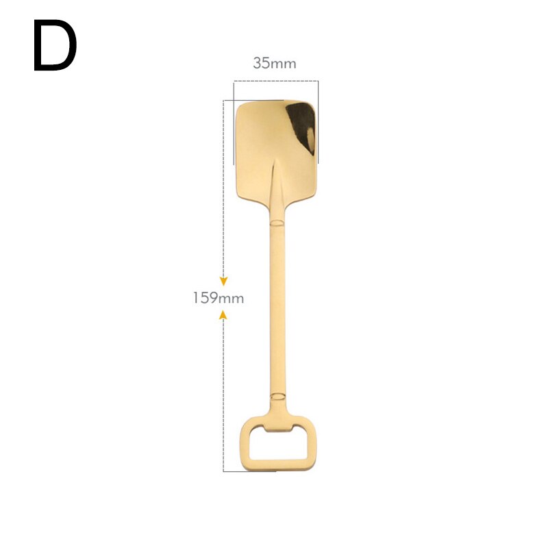 Retro Watermelon Shovel Coffee Spoon Stainless Steel Dessert Spoon Ice Cream Spoon Tip Flat Shovel for Christmas: D