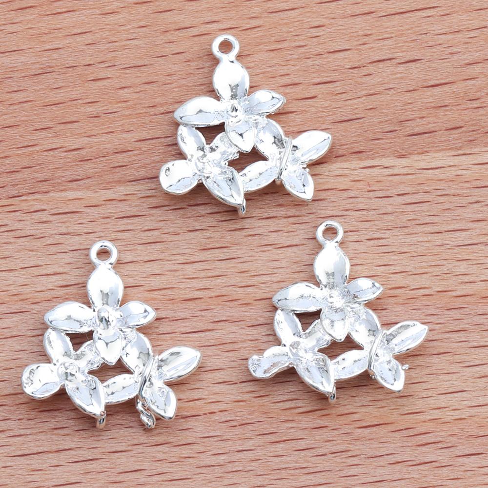 Gufeather  m336, smykketilbehør ,18k guldbelagte ,0.3 mikron, gør-det-selv-vedhæng, blomsterform, gør-det-selv øreringe, smykkefremstilling ,10 stk/parti