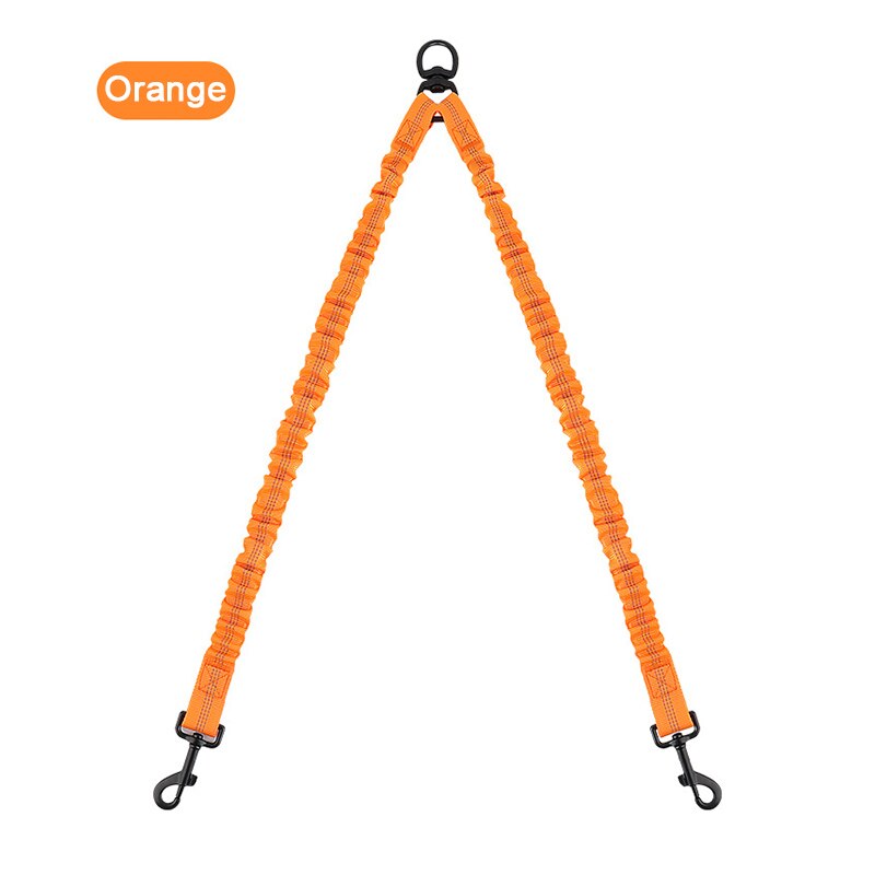 Dubbele Hondenlijn Coupler Reflecterende Sterke Dual Shock Absorberende Huisdier Aangelijnd Lead 360 ° Geen Wirwar Voor Small Medium Large honden: Oranje