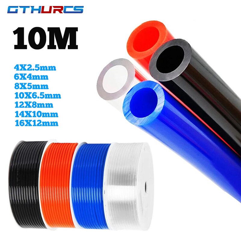 10 meters Pneumatic Tube Air Tubing Component Pneumatic Air Hose 4mm 6mm 8mm 10mm 12mm PU Pipe Compressor air hose