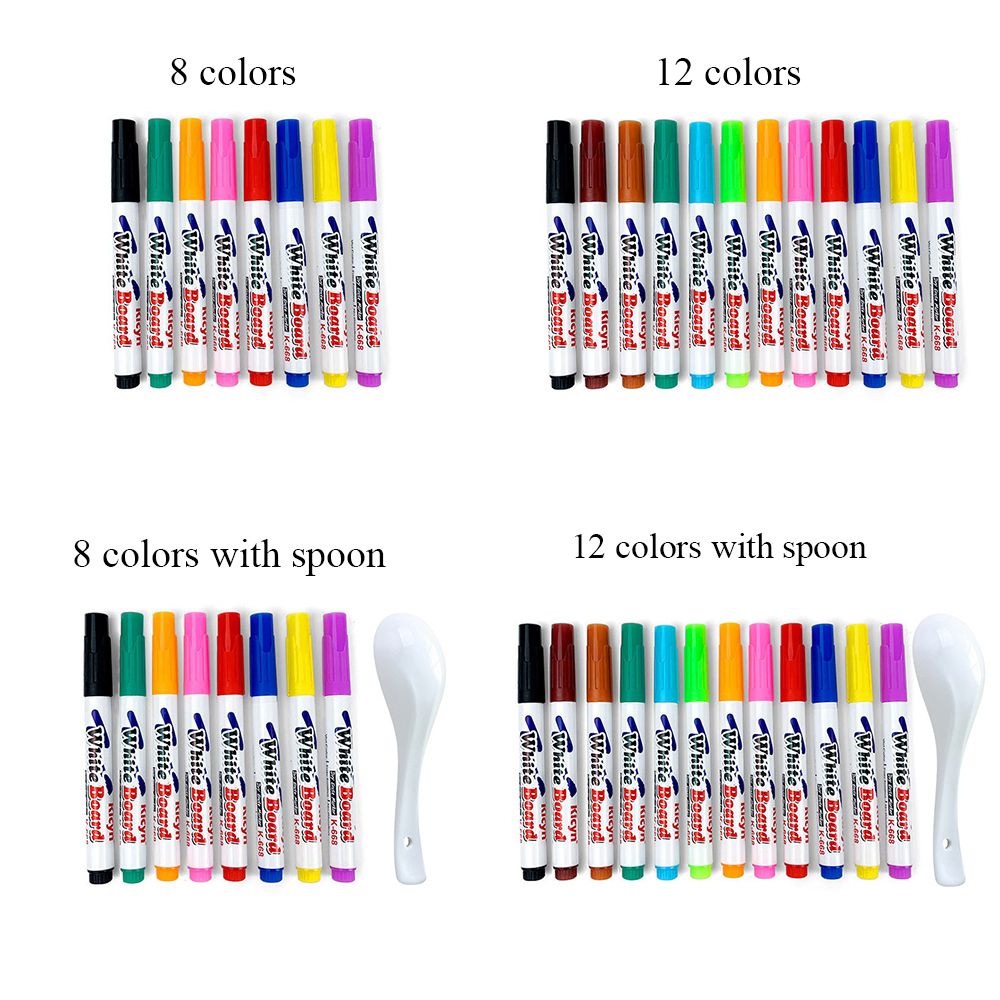 Bolígrafo de pintura al agua mágico para niños, rotuladores de garabatos flotantes de agua, juguetes de Educación Temprana, pizarra blanca de colores, 8/12 colores