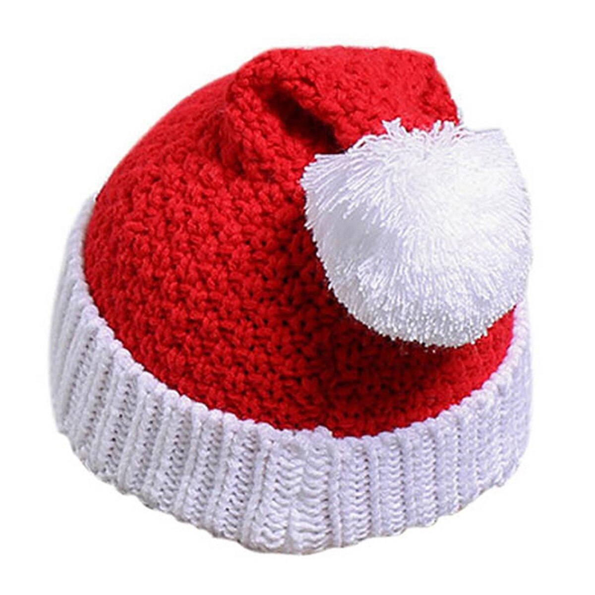 Adults Christmas Hat Christmas Woolen Cap Earmuffs Hat Knit Cap for Women and Men Red