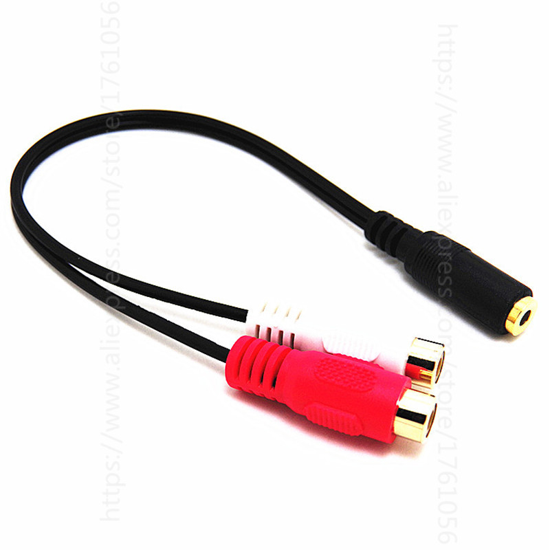 Kable audio 3,5 mm Jack Plug Fmale do 2 RCA żeńskie Stereo Adapter RCA Kabel do HDTV PC MP3 CD Player Uniwersalny