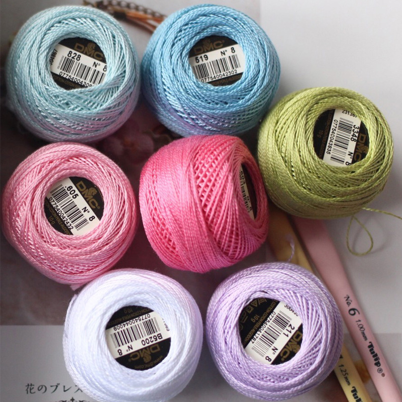 Hilos de punto de cruz DMC originales, hilo de bordar, hilo de moulina, hilo de algodón para gancho, hilo de coser, línea de ganchillo