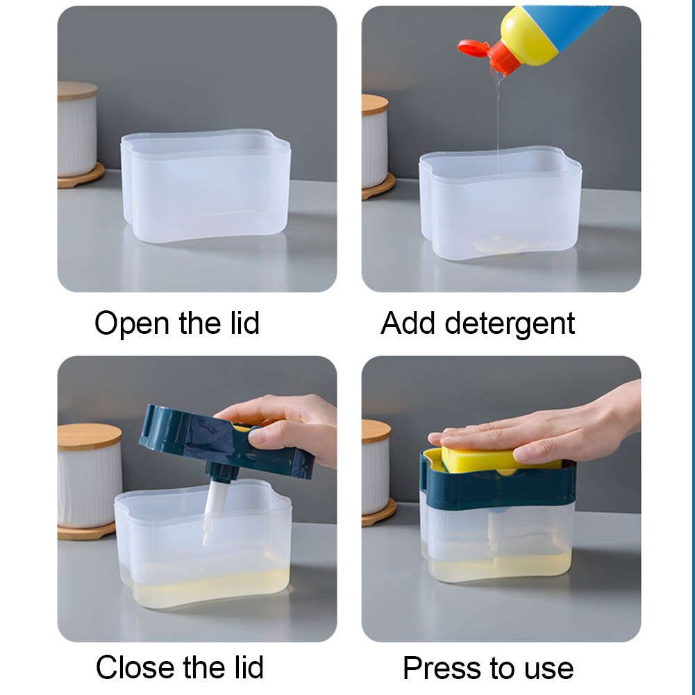 Küche Seife Spülmittel Presse Spender Container mit Reinigung Pads