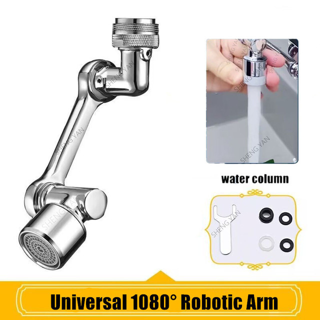 Metal Copper 1080° Rotation Faucet Aerator Extender Swivel Robotic Arm Faucets Sprayer Head Nozzle Kitchen Tap Saving Water: Orange