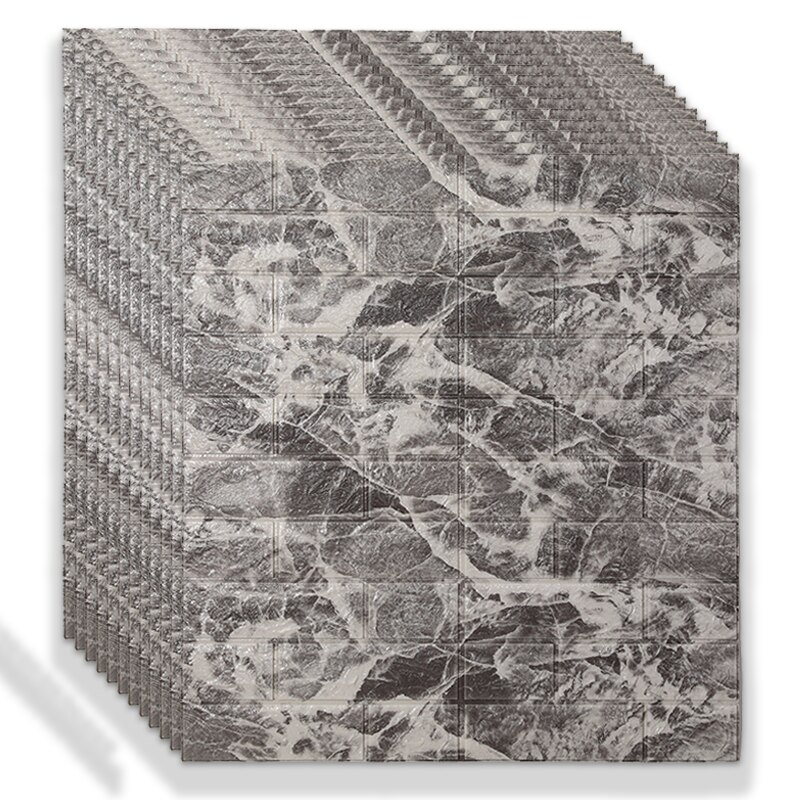 3D Wall Stickers Self-adhesive Brick Panels Living Room Decoration Bedroom Decor Waterproof Wallpaper Kitchen TV Backdrop Home: E
