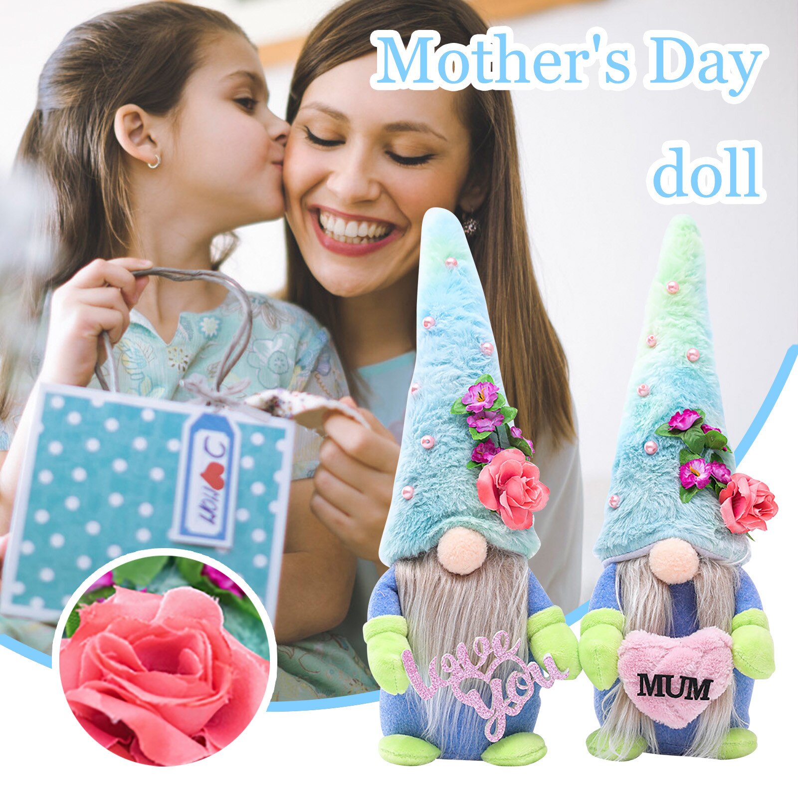 Mother's Day Decorations Bedroom Living Room Desktop Decoration Faceless Doll Standing Post Hoiliday Decoration Faceless