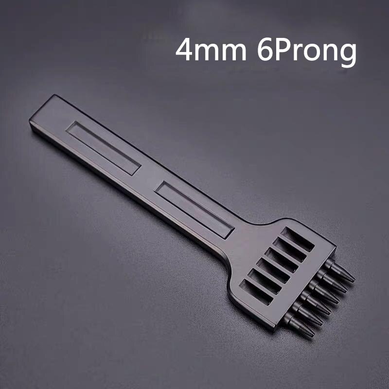 2/4/6 Hole DIY Leather Round Row Punching Tool Alloy Steel 4/5/6mm Spacing Hole Punches Lacing Stitching Hand Sewing Thread Tool: C