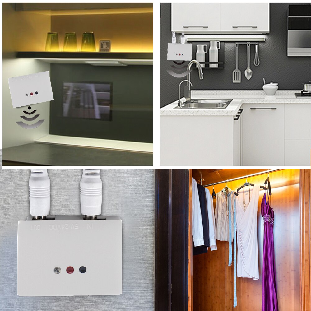 Hand Sweep PIR Motion Sensor Switch Detector Smart Switch Dimmers DC 5V 12V 24V For 5050 3528 LED Strip Closet Cabinet Light