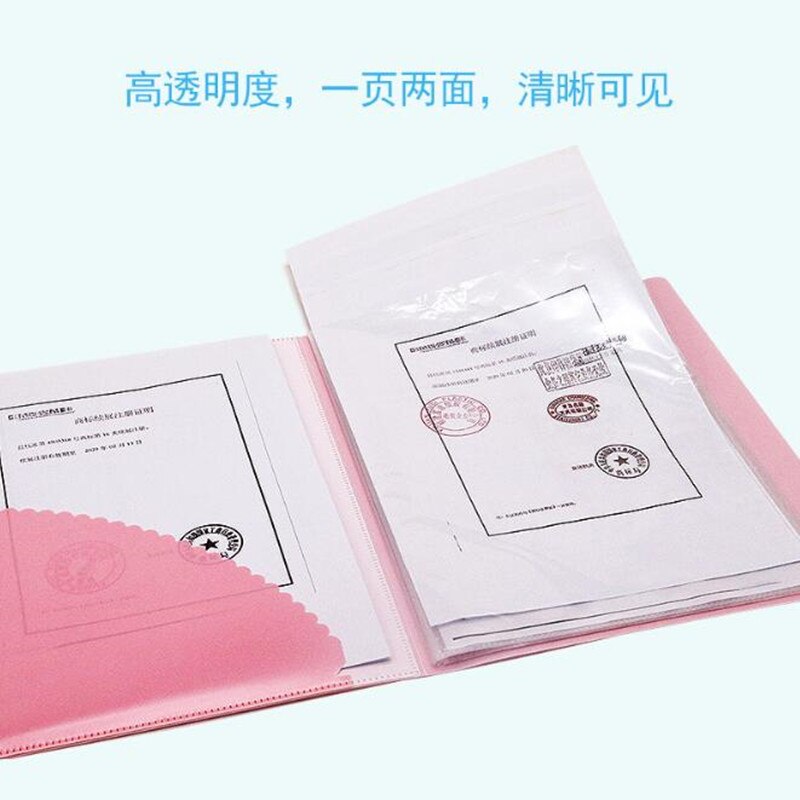 1Pc A4 Display Boek 20/30/40/60 Pagina Transparante Insert Map Document Opbergtas Voor Bank Campus bestand Kantoor Werkplek Familie