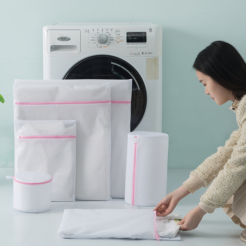 7-delige waszakken roze rits fijnmazige kledingbescherming waszak voor wasmachine vuile kleren opslag waszak set
