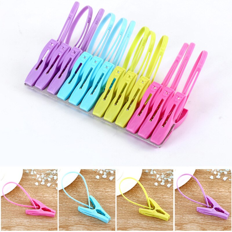 Pinza multiusos para ropa anillo cortavientos antideslizante a prueba de viento, pinza para ropa solar, calcetines, ropa de balcón, lote de 12 unidades
