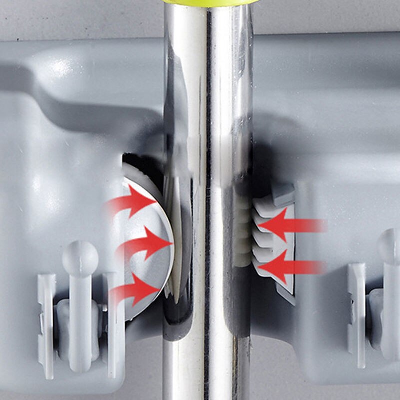 Soporte de plástico ABS para escoba de baño, herramienta mágica para fregona, estante para fregona de cocina, multifuncional, con gancho