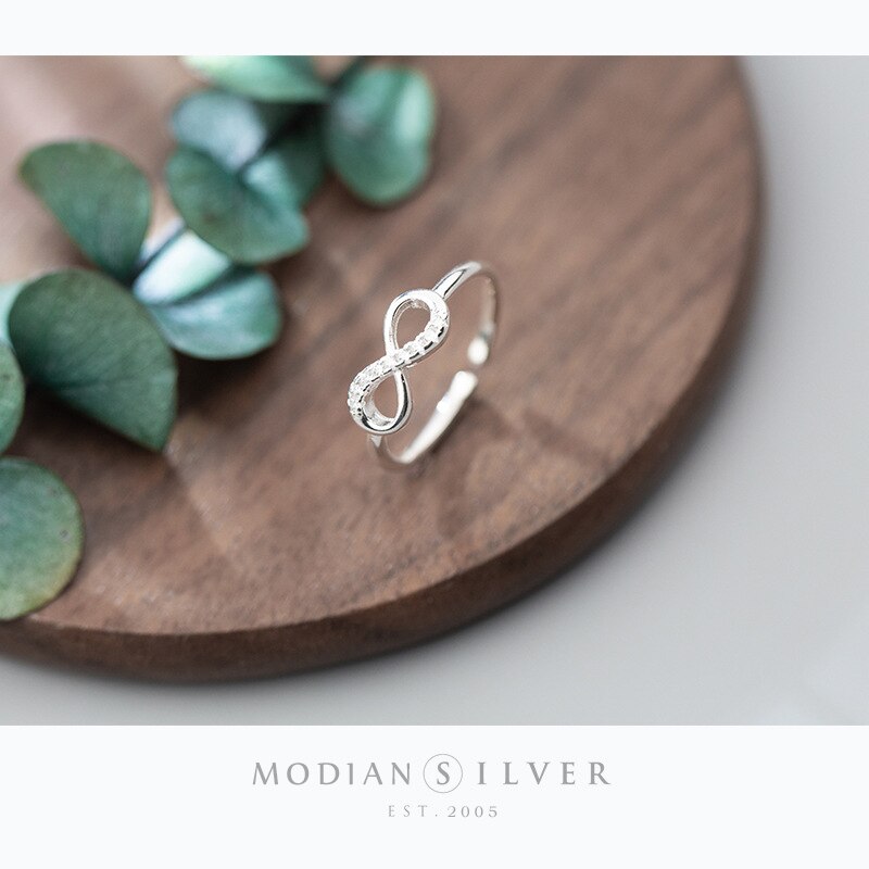 Modian Symbolize Love Mobius Sterling Silver 925 Infinite Love Ring for Women Free Size Ring Fine Jewelry Valentine's