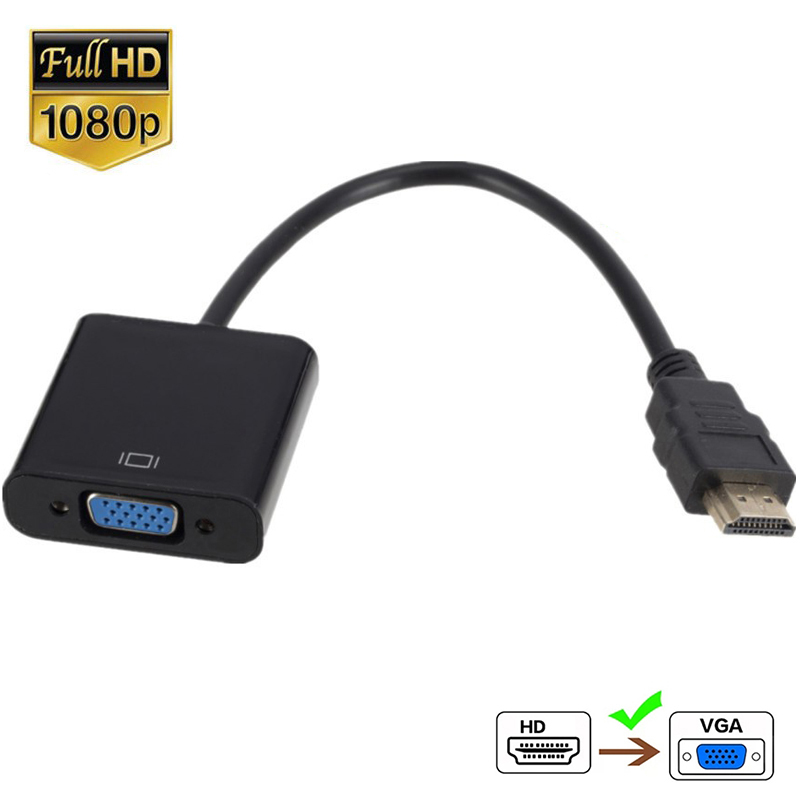 HD 1080P HDMI-compatibel naar VGA-kabel Converter Supply HDMI Male naar VGA Female Converter Adapter voor TV Box Projector PC Laptop