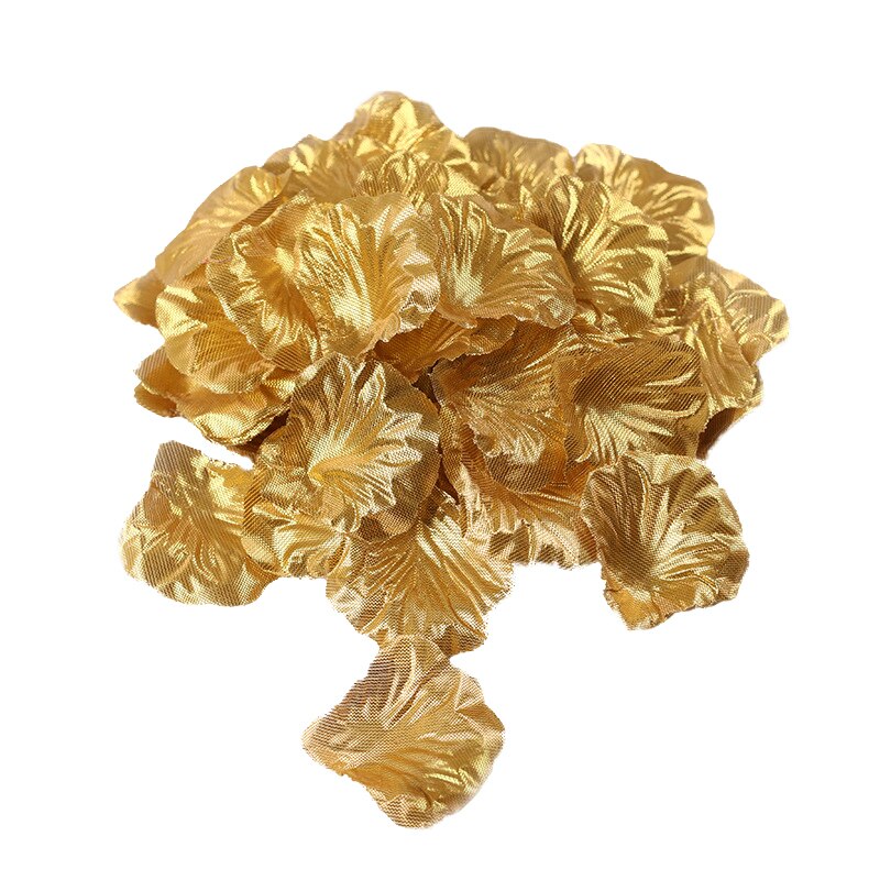 Pétales de rose 5x5CM, 1000, pièces/pack, décoration de mariage, simulation romantique, pétales de rose, mise en page des fleurs, pétale de mariage: Or
