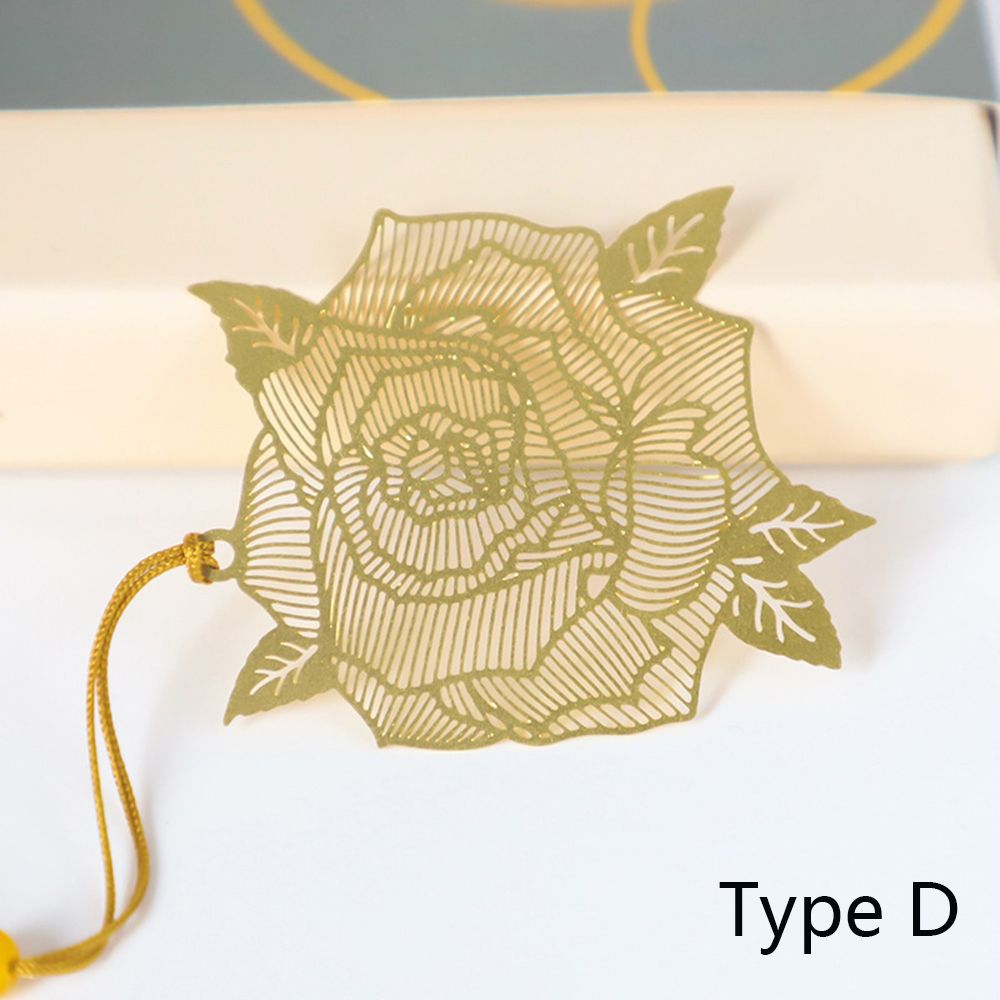 Metal Leaf Bookmark Hollowed Out Brass Leaf Vein Cultural Student Supplies Office School Stationery Accessories: D