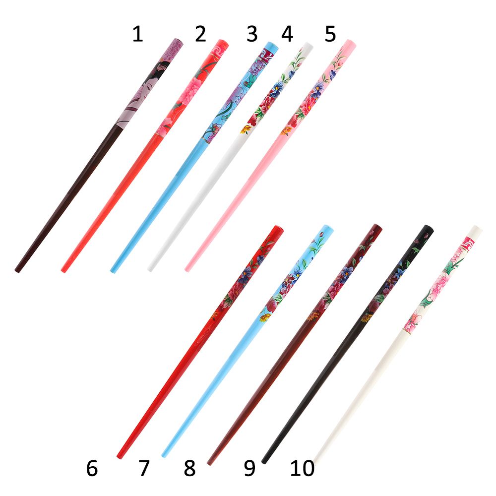 1Pc Women Chopstick Colorful Wood Hair Stick Retro Style Hand-carved Natural Hair Accessories Hair Styling Tool