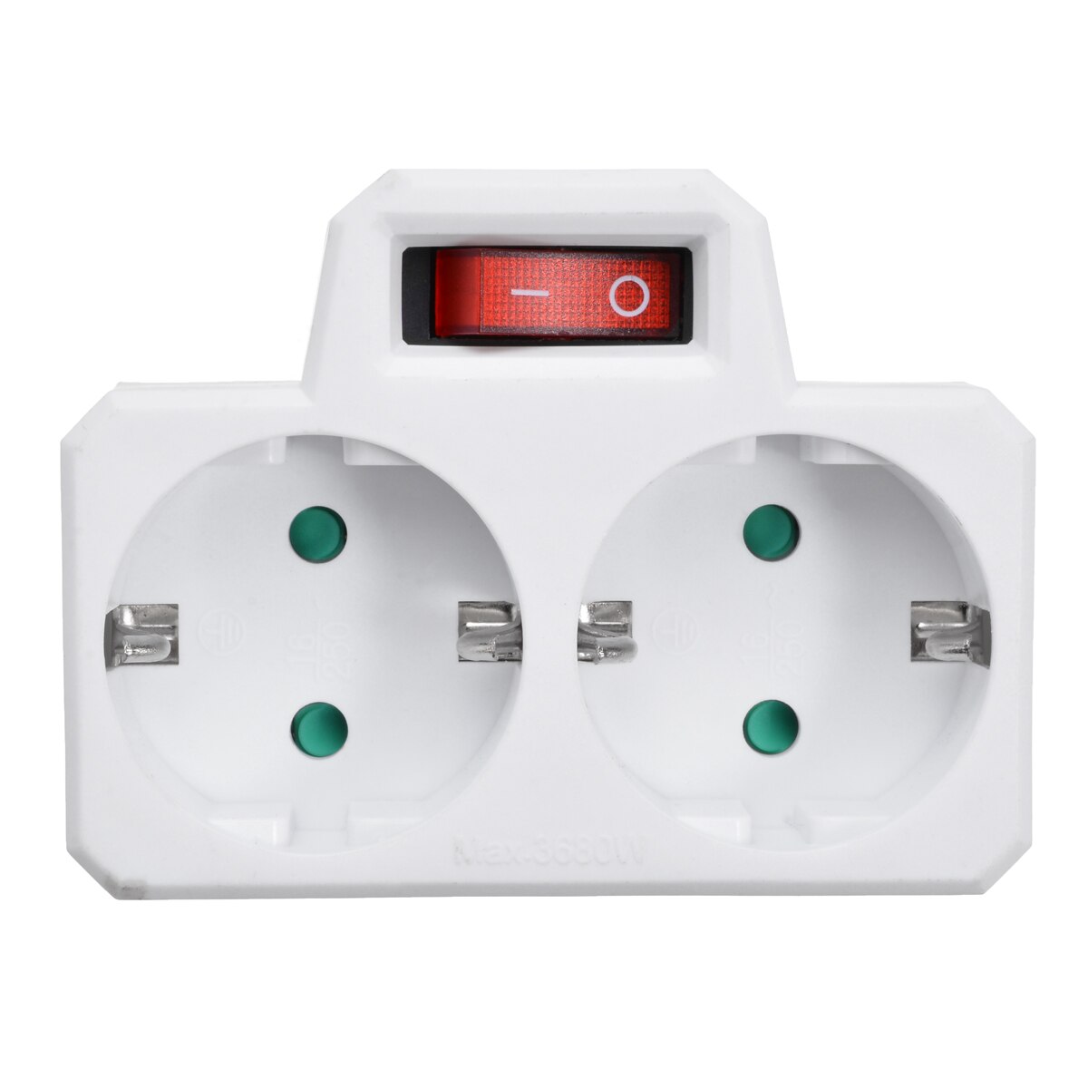 1Pc Double Socket Conversie Socket Met Outlet Switch Plug EU Standaard 250V 16A ABS Meerdere Plug 92 * 78*68mm