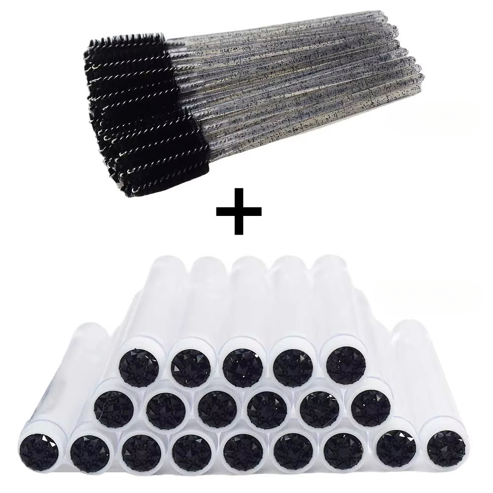 Tubes de brosse à cils avec baguettes de Mascara en cristal, peigne à sourcils, conteneur de bobines, applicateurs de brosse à cils, outils de maquillage, 50 pièces: royal blue